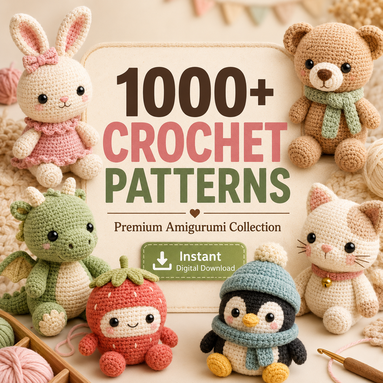 1000+ Premium Crochet & Knitting Patterns Mega Bundle – PDF Instant Download