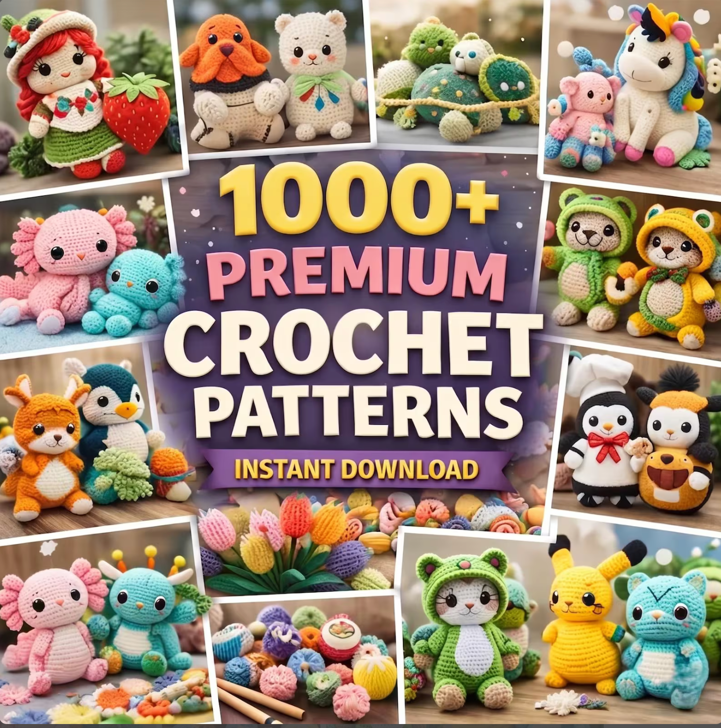 1000+ Premium Crochet & Knitting Patterns Mega Bundle – PDF Instant Download
