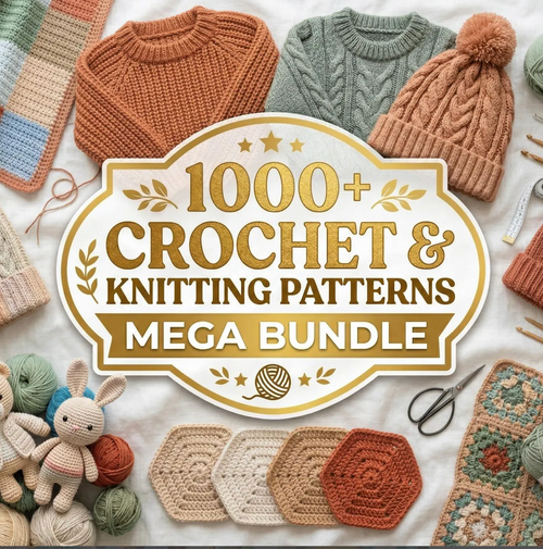 1000+ Premium Crochet & Knitting Patterns Mega Bundle – PDF Instant Download