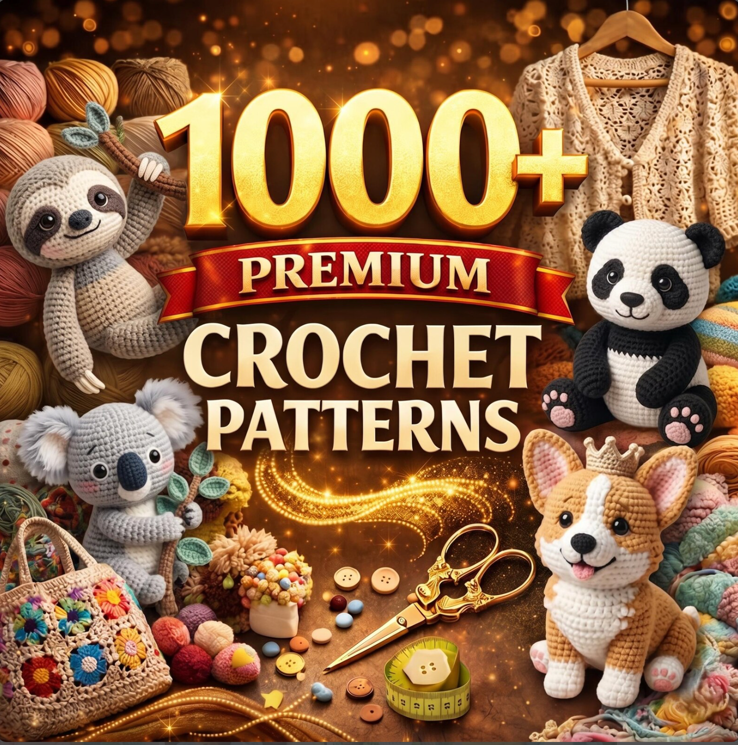1000+ Premium Crochet & Knitting Patterns Mega Bundle – PDF Instant Download